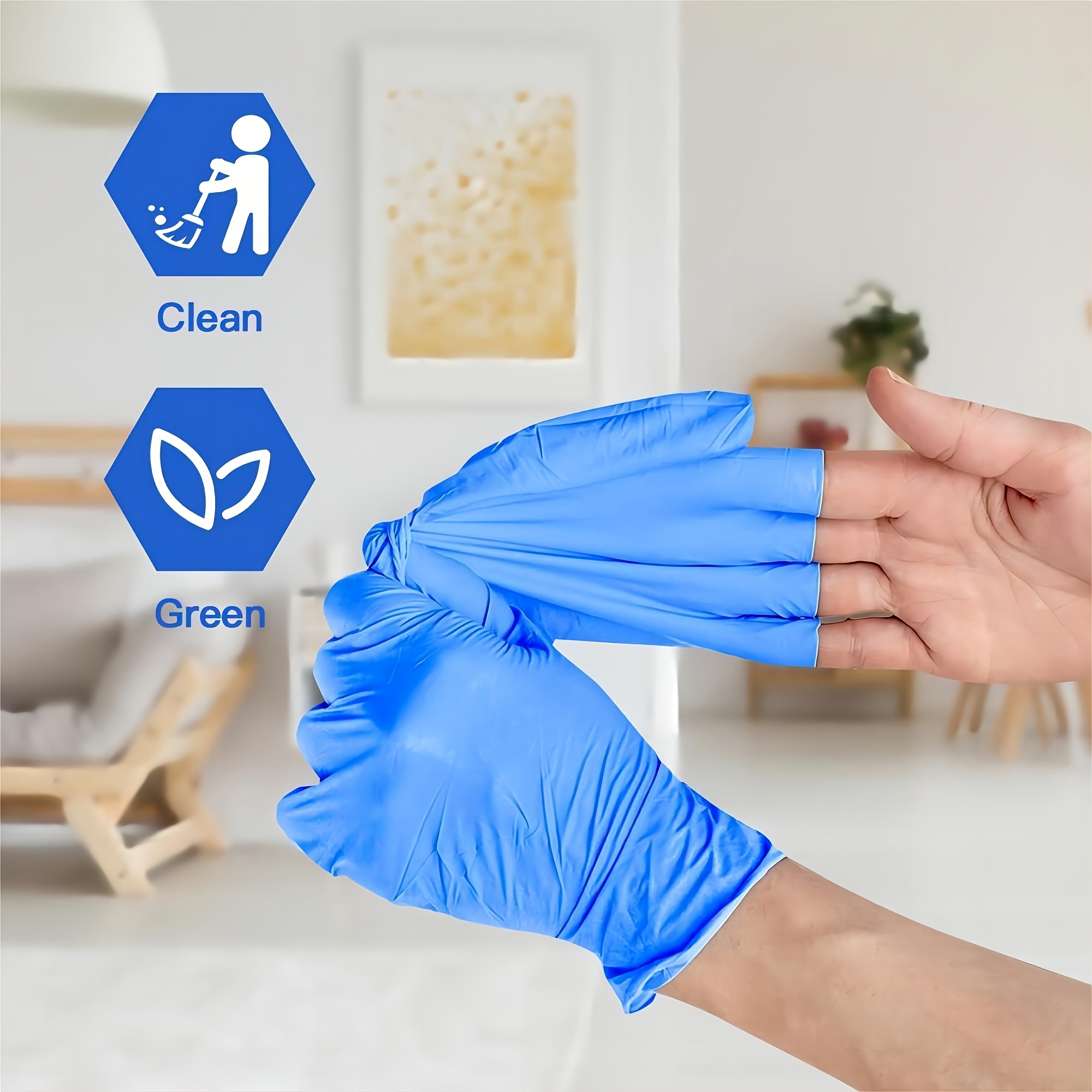 2 100pcs blue nitrile gloves powder free latex free   household cleaning supplies gloves nitrile gloves home kitchen supplies   nitrile disposable gloves cleaning supplies waterproof gloves suitable for kitchen cleaning tattoo hair dyeing   salon cleaning supplies household gadgets details 2