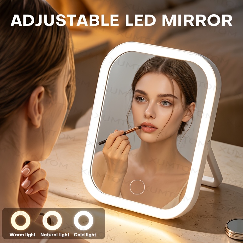 LED Makeup Mirror with 3-Color Smart Adjustable Brightness