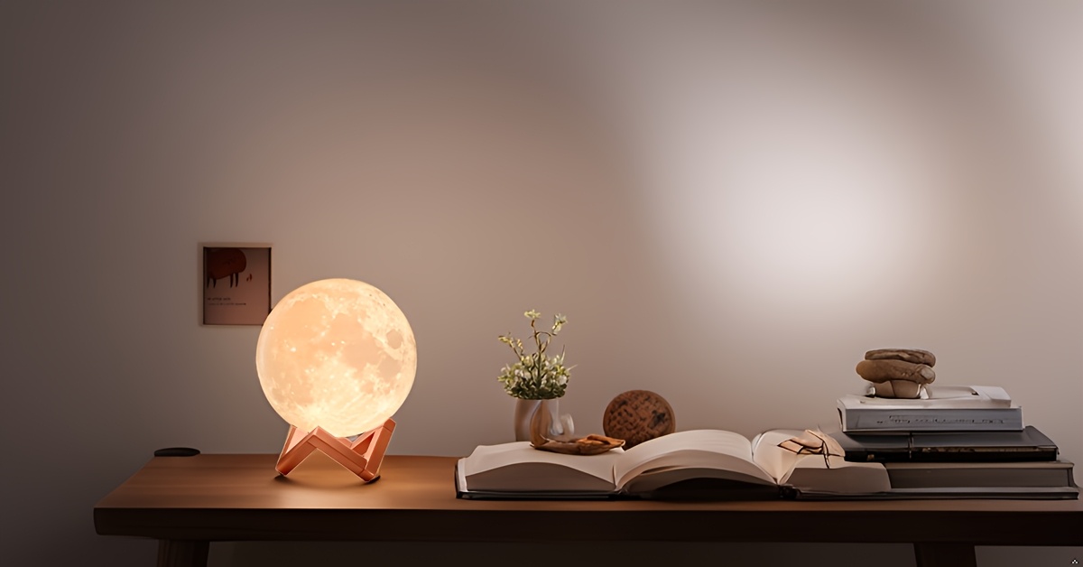 PINOCO Smart RGB 128-Color Moon Lamp with Remote & Touch Control, -Free Color/Brightness Adjustment, - Night Light Suitable for Bedside, Desk Decor, Birthday & Anniversary Gifts - Modern Crescent Light Bulb