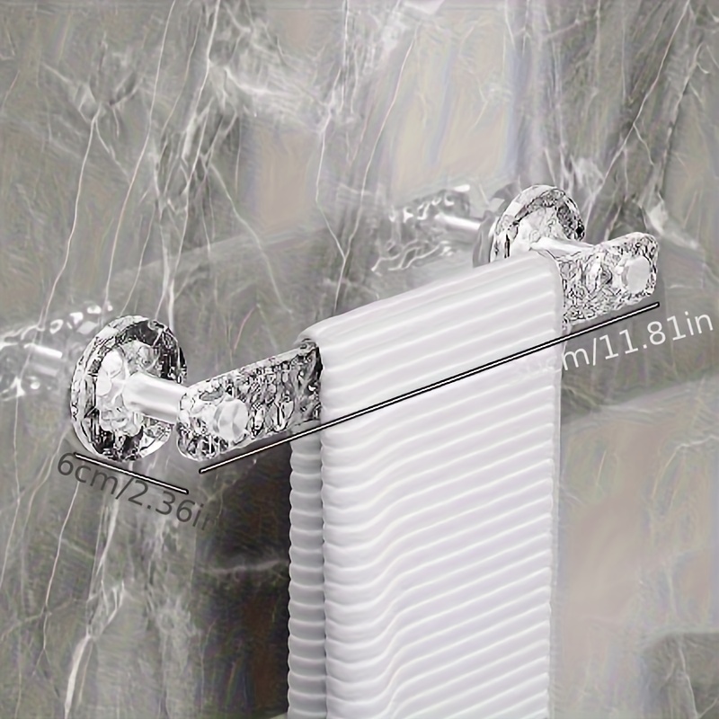 E-shop Acryl-Handtuchhalter - Bohrfreie Wandmontage Badezimmer-Organizer mit Mehreren Haken, Langlebiges Kunststoffdesign, Platzsparender Moderner Stil