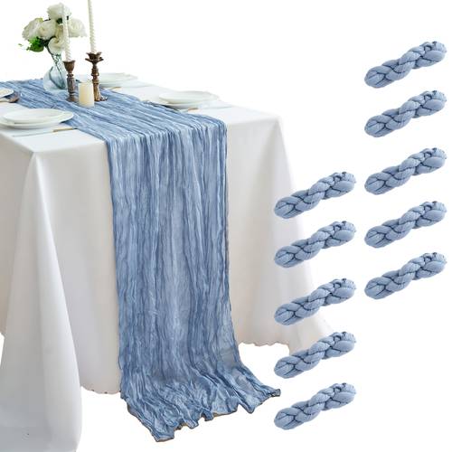 10 pack 10ft 21 6 table runner cheesecloth table runner table runner for wedding reception boho rustic wedding party bridal shower decor home decor