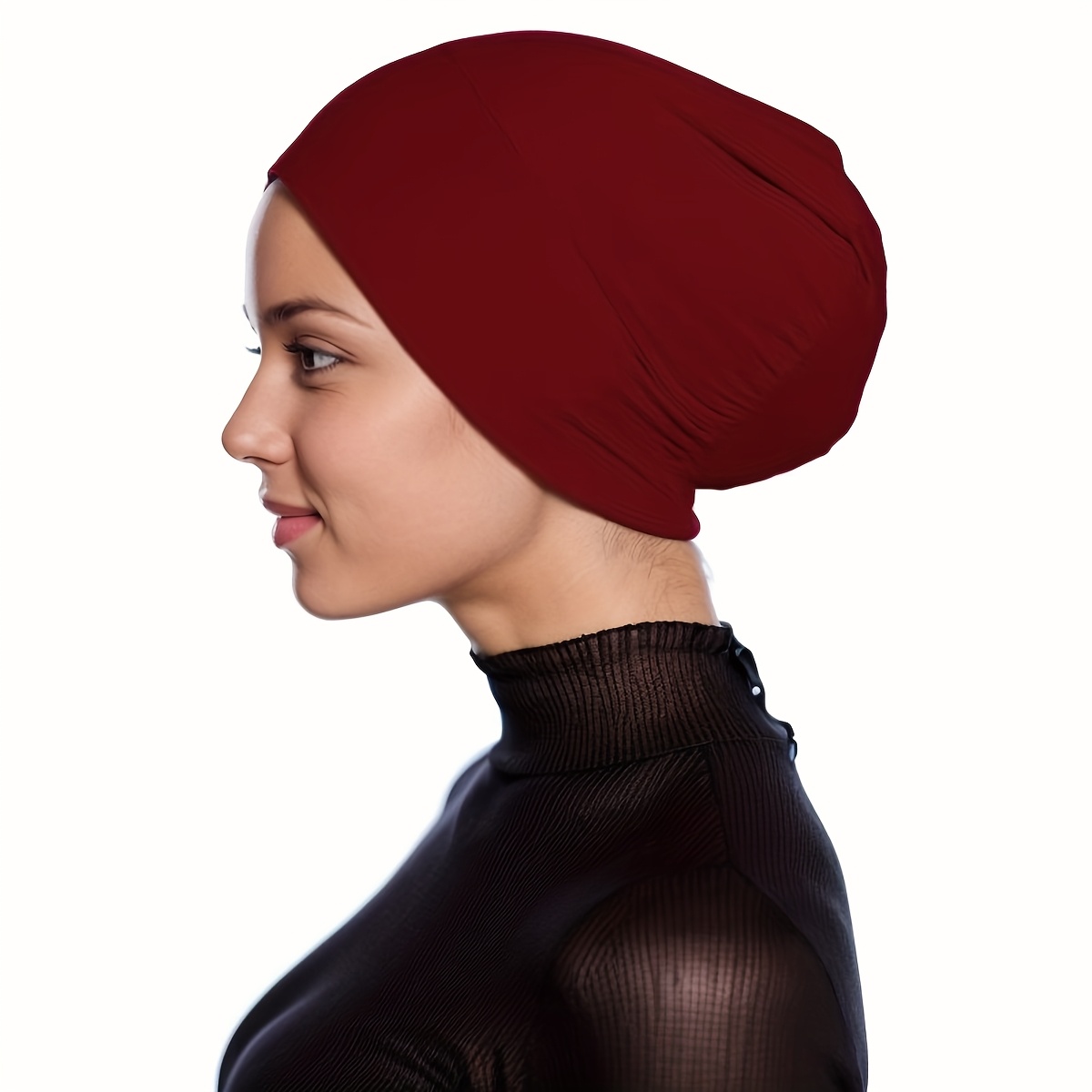 Middle Eastern Women'S New Muslim Modal Comfortable Elastic Breathable Base Cap Can Hide Hair Elastic Cap Headscarf Cap