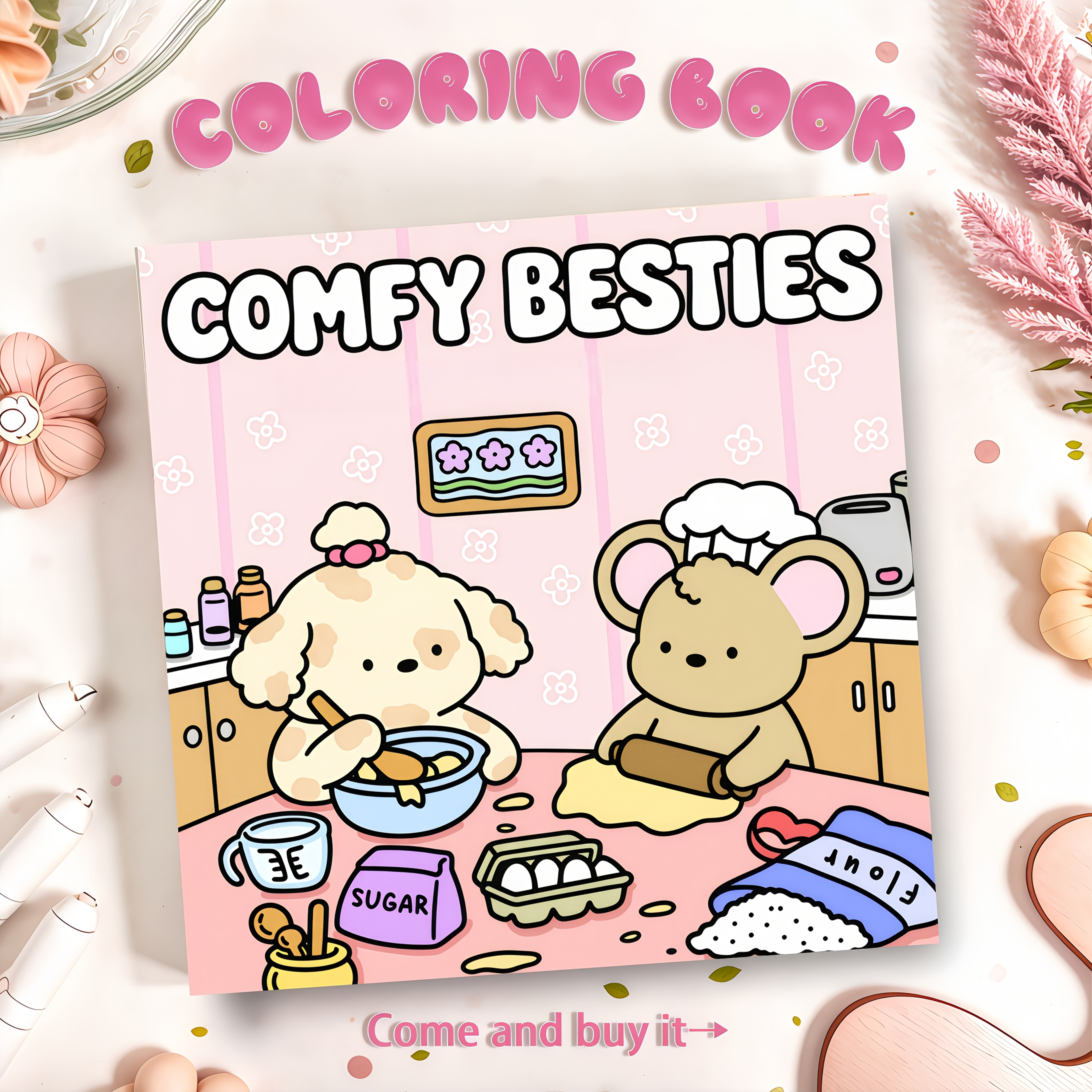 Image of Comfy Coloring Book | 24-page Thick Paper, Featuring Cute Animal Characters, Ideal For Beginners, Adults, And Teens, Perfect For Relaxation And Gifting On Birthdays, Holidays, And Festivals