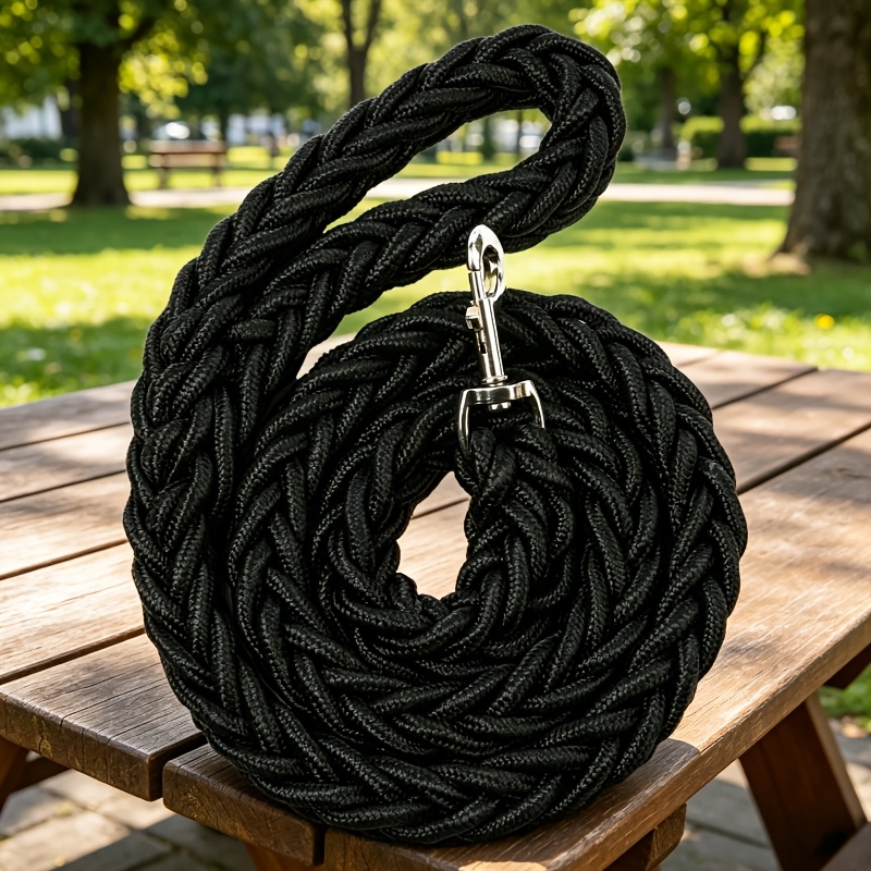 TEMU Heavy Duty 8-thread Nylon Braided Dog Leash, Metal Reinforced 4 Feet Non-slip Handle, Suitable For Small To Large Dogs, Bull , And Other Strong
