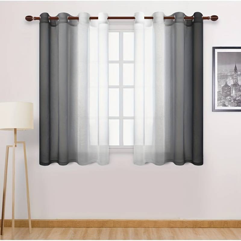 Lukery Tende Da Interno Trasparenti 2 Pezzi Con Stampa 3D Foglia - Tessuto 100% Poliestere, 108x215 Cm Ciascuna - Per Soggiorno E Camera Da Letto