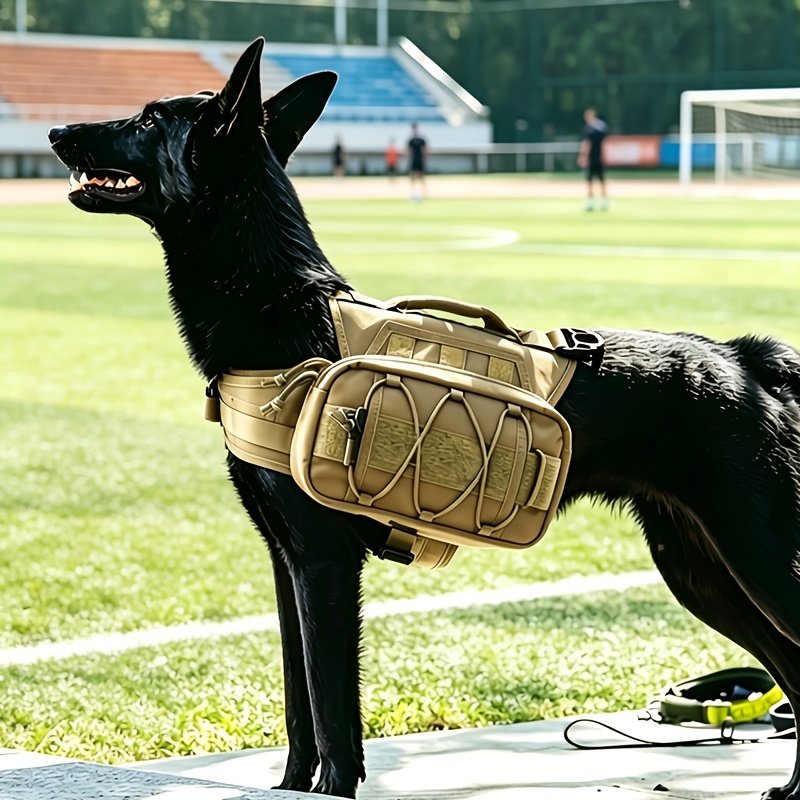 TEMU Dog Backpack For Travel, Camping, And Hiking, With 2 Large-capacity Side Pockets, For Medium And Large Dogs