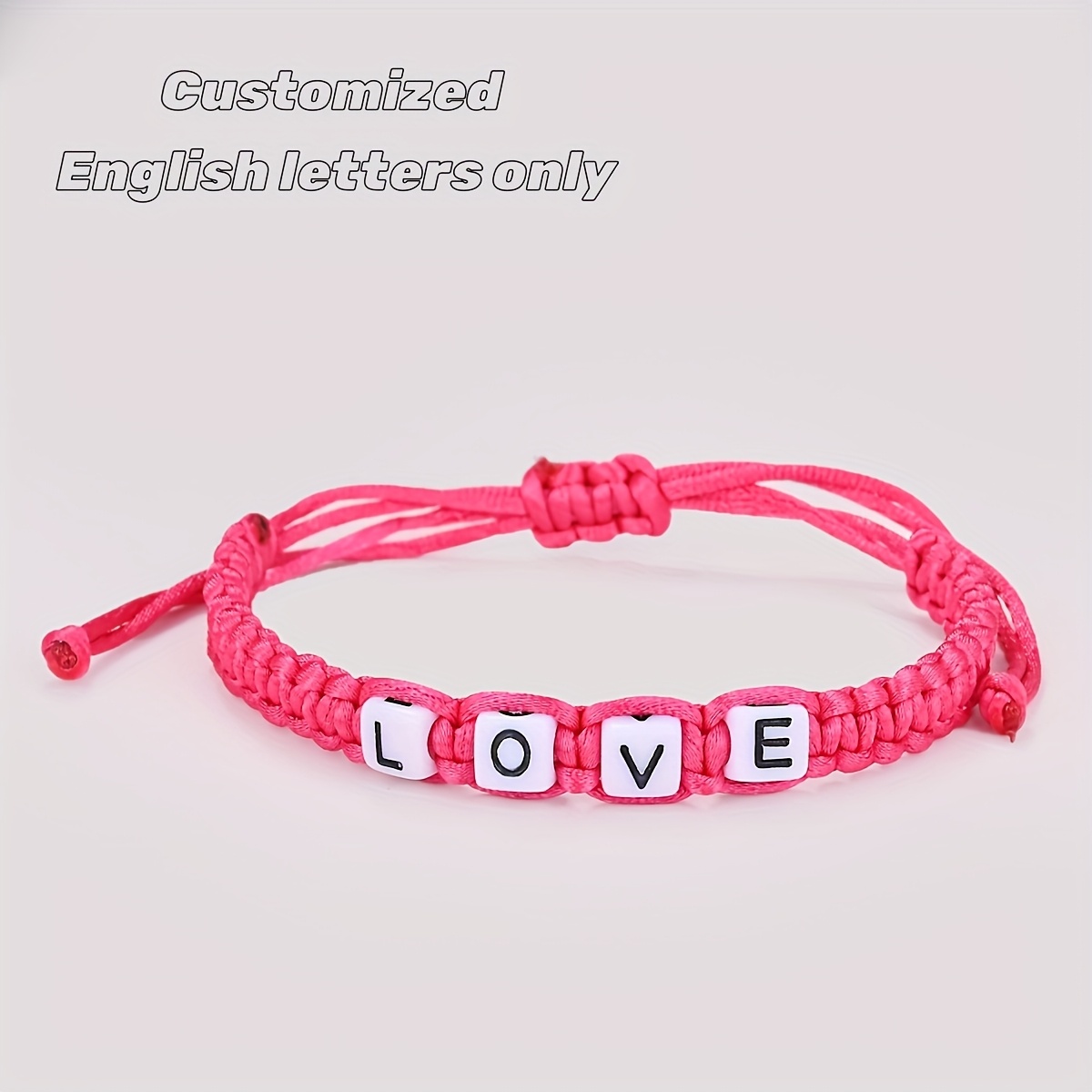E-shop Handgewebtes Armband im Boho-Stil mit individuellem Text - Personalisiertes Armband für Paare, Männer und Frauen - Perfektes Geburtstags- und