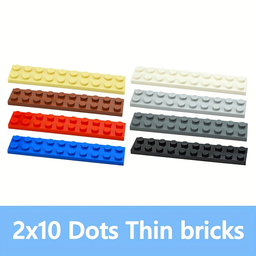 36pcs Thin Bricks Plate 2 x 10 Dots Building Blocks Toys for Kids