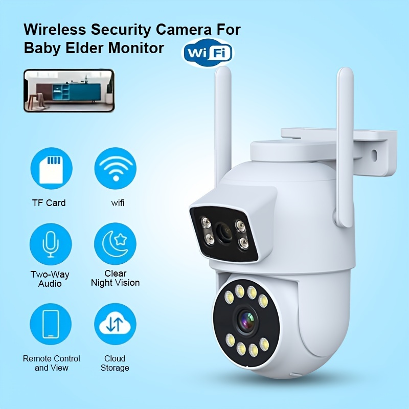 Innovative Design, Smart Dual-Camera Security System - WiFi Enabled, Two-Way Audio, Smartphone & Tablet Compatible, No Battery Needed - Perfect for Home, Office, School, or Shop Surveillance (SD Card Not Included) details 1