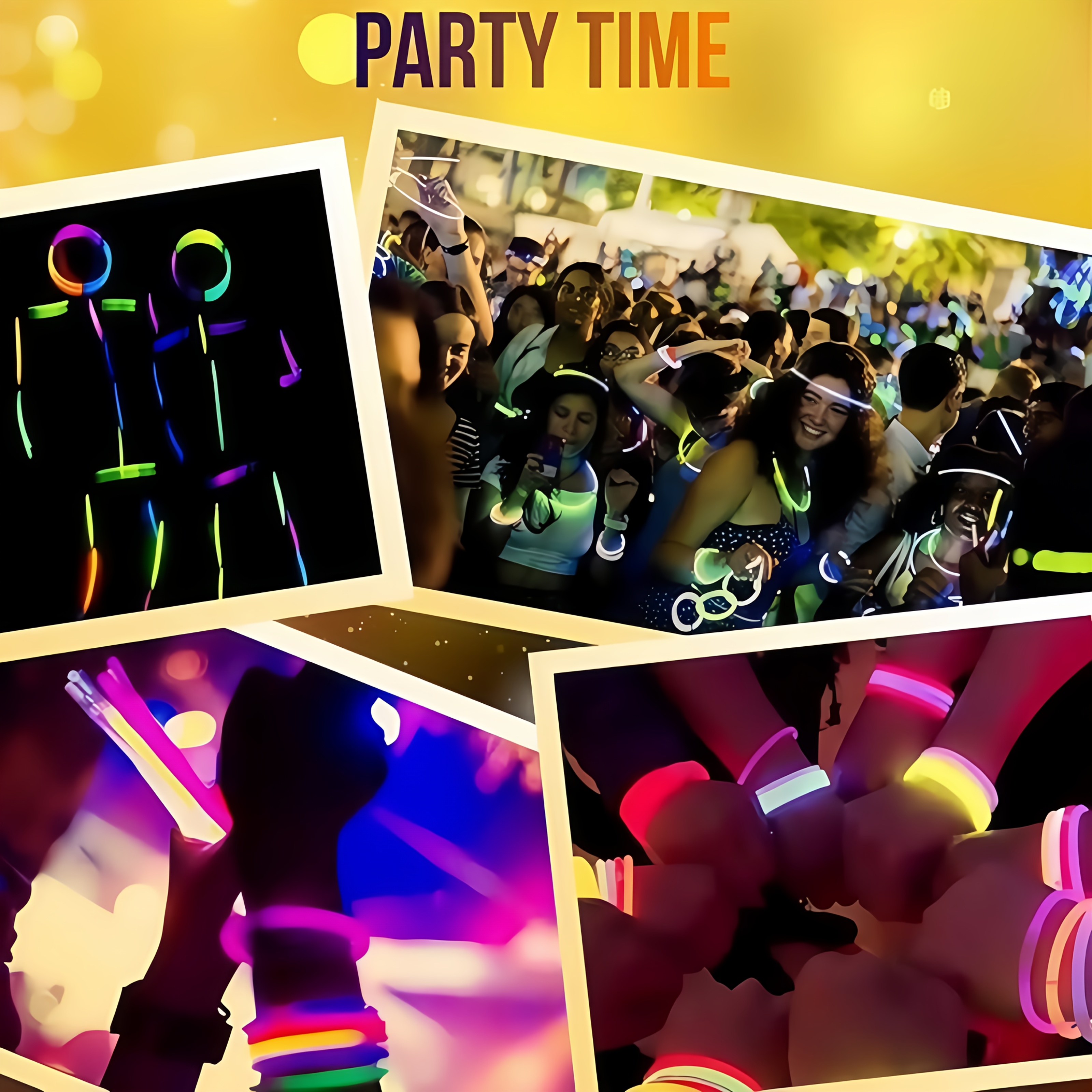 115 stick party supplies kit with neon glow in the dark glasses necklaces bracelets hour 8 vibrant colors purple red yellow white plastic polyethylene for halloween birthdays concerts no batteries electricity required Product details 6
