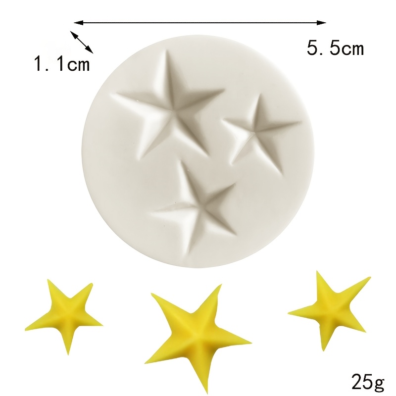 TEMU Stampo in silicone grigio a forma di stella a punte, per ornamenti per alberi di Natale, progetti artistici a , decorazioni a stella, lavori in