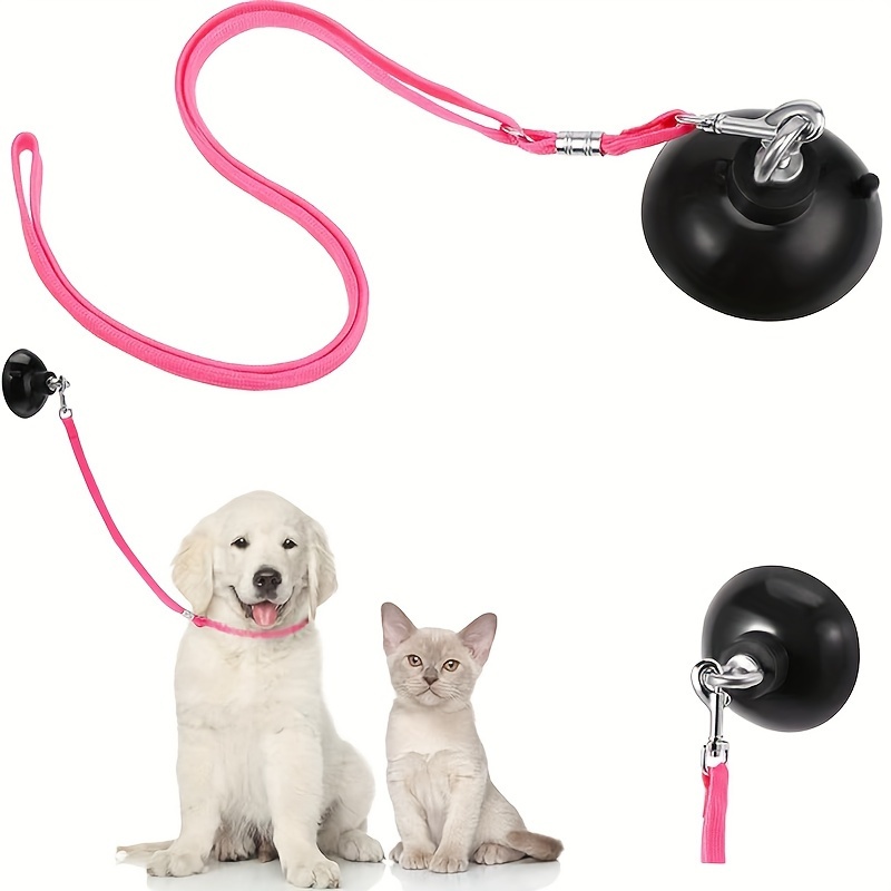 TEMU Dog Bathing Tether With Suction Cup Anchor, Pet Grooming Bathtub Restraint Leash For Cats And Dogs, Adjustable -out Cable For Pet Bath Time - Suitable For Any Size