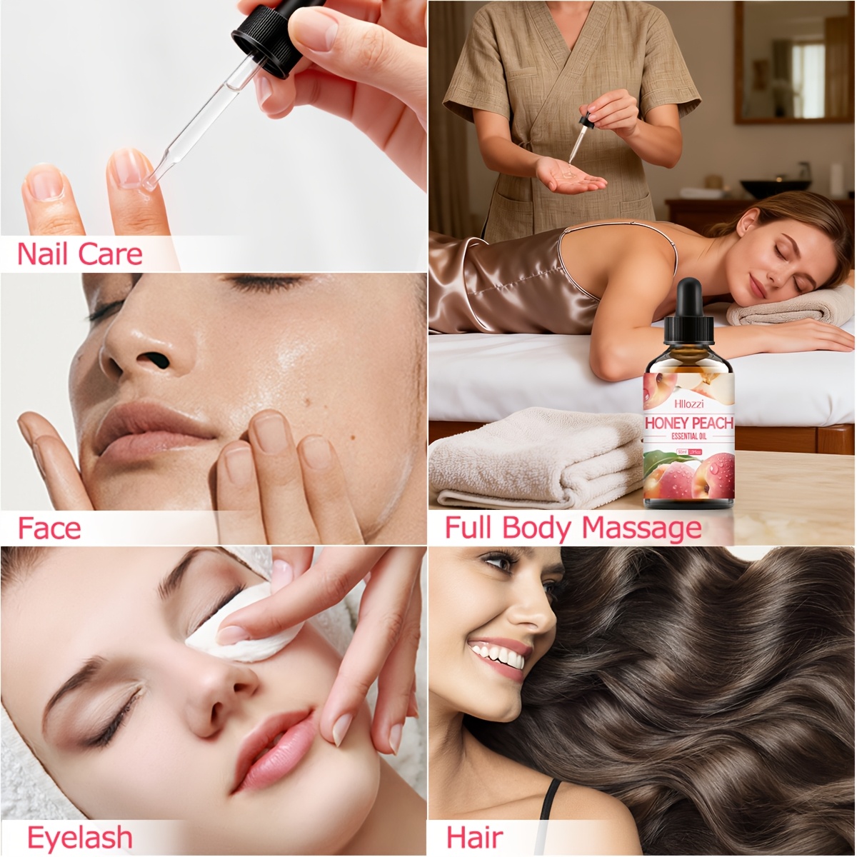 Honey Peach Essential Oil, Sweet Peach Scent Moisturizing Oil for Hair, Face And Body Care, Suitable For, Bath Routine And Body Massage, Alcohol-Free, Suitable for All Skin Types