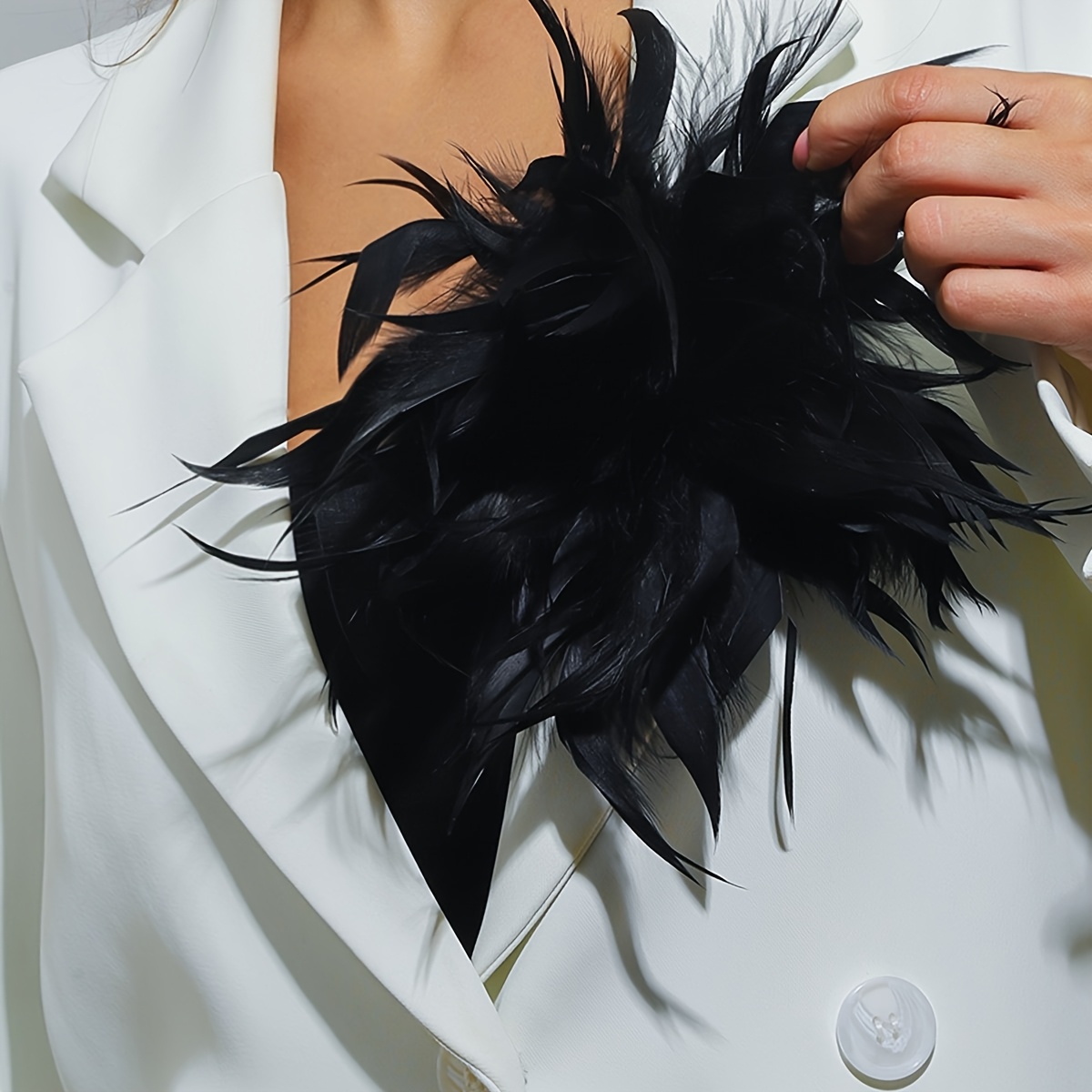 Bohemian Vintage Feather Brooch, Handmade Accessory
