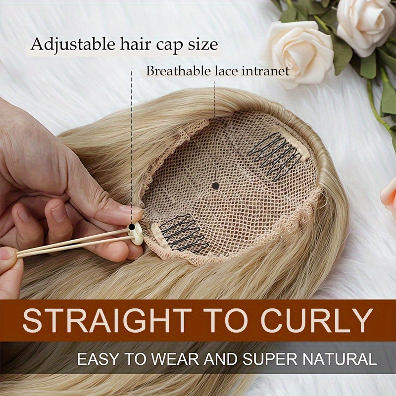 22inch 55cm drawstring ponytail extension multi layered hairpieces stand   pony tails long straight to curly hair extensions with mini clip wrap on ponytails pure highlight soft natural synthetic hairpiece for daily party halloween christmas details 4