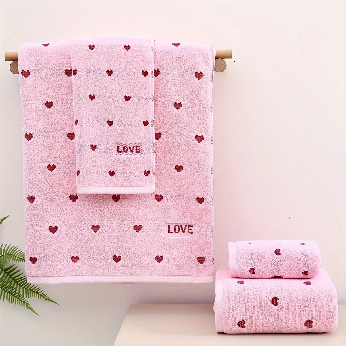 Serviettes De Bain Luxueuses Herzbach Home - Lot De 2 Serviettes De Toilette + 2 Serviettes De Bain - 100% Coton Naturel Crème - Collection Spa