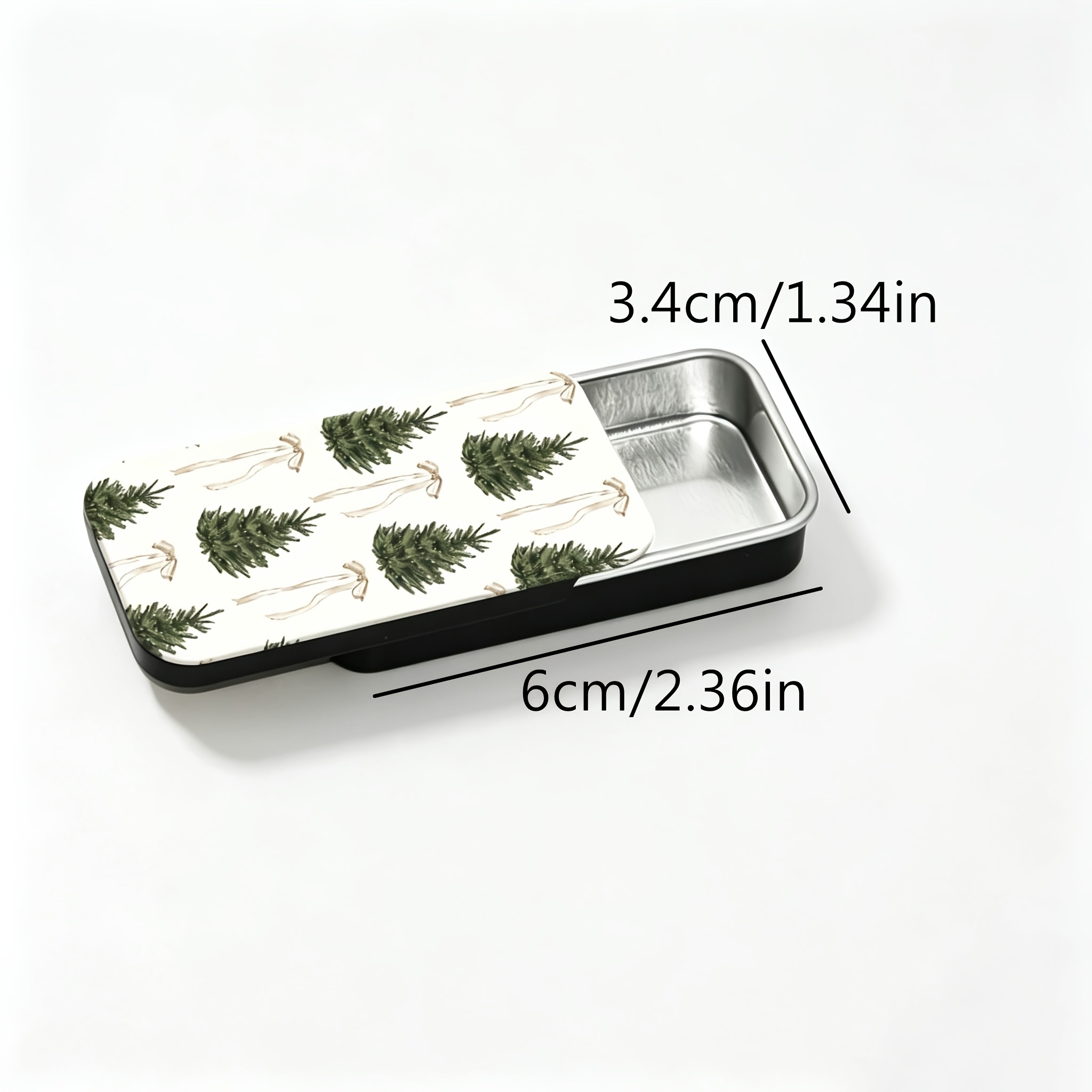 TEMU 1pc Christmas Tree Bow Metal Matchbox, Pocket Matchbox, Mini Storage Box, Multifunctional Practical Small Iron Box, Portable Matchbox, Match