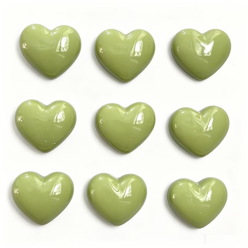 TEMU 9 pezzi di magneti da frigorifero in resina a forma di cuore colorati - Adatti per cucina, ufficio, lavagna , armadietto e lavastoviglie.