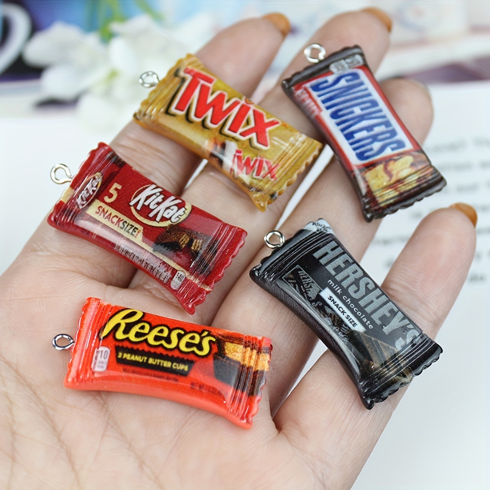 

10pcs Various Styles Candy Resin Charms Imitation Food Snack Candy Pendants For Di, Earrings, Pendants Necklaces, And Jewelry Accessories
