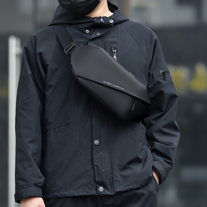 mens chest bag and waist bag mens crossbody bag shoulder bag handbag wallet card bag fashionable and trendy bag textured commuting bag suitable for business trips and commuting details 2