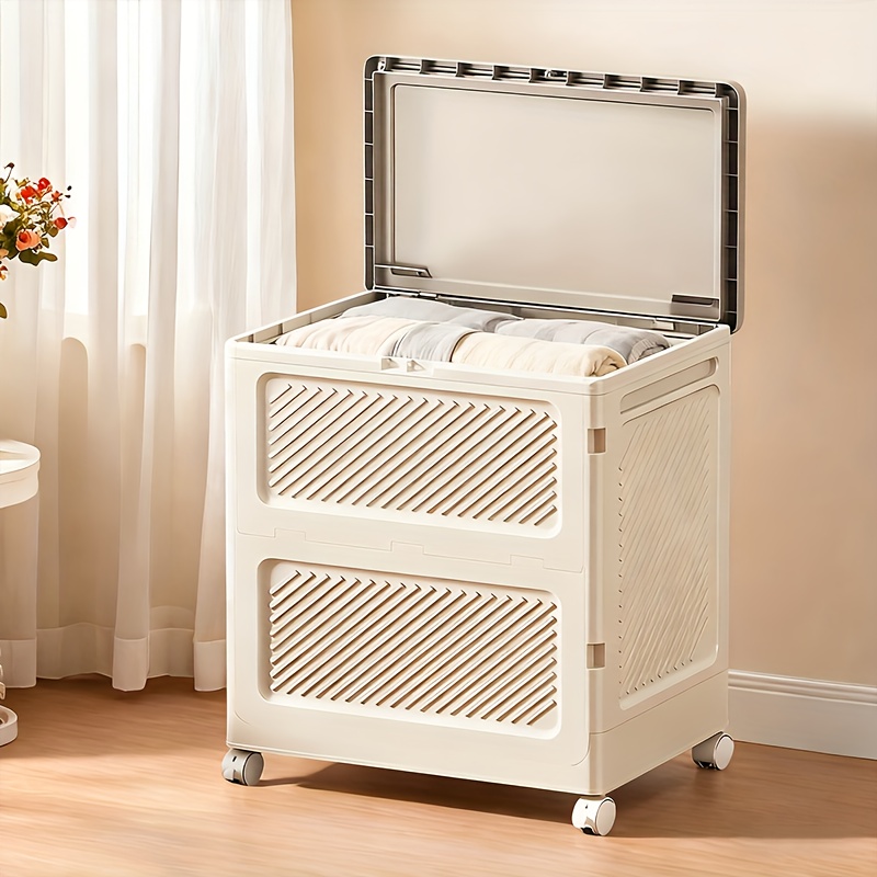 Large Capacity Waterproof And Dustproof Storage Box with Wheels, Multi Purpose Home Storage And Organization Solution Suitable for Bedroom, Living Room, Bathroom And Kitchen 4 Large Capacity Waterproof And Dustproof Storage Box with Wheels, Multi Purpose Home Storage And Organization Solution Suitable for Bedroom, Living Room, Bathroom And Kitchen - Image 4