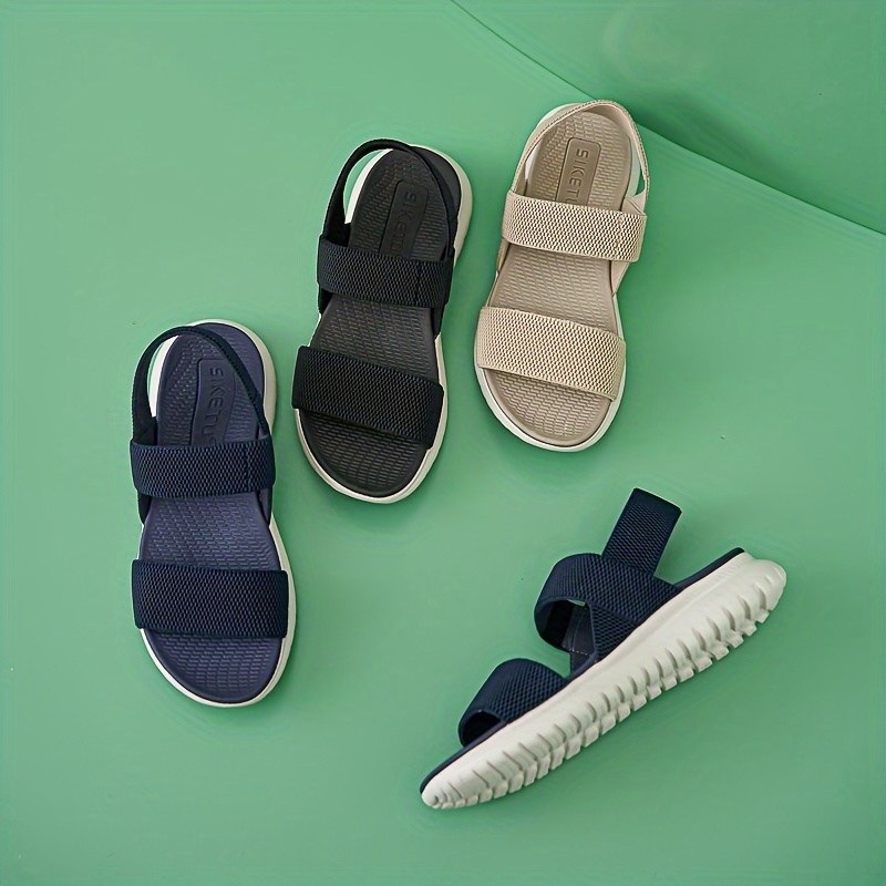 solid color summer sandals women s casual open toe elastic