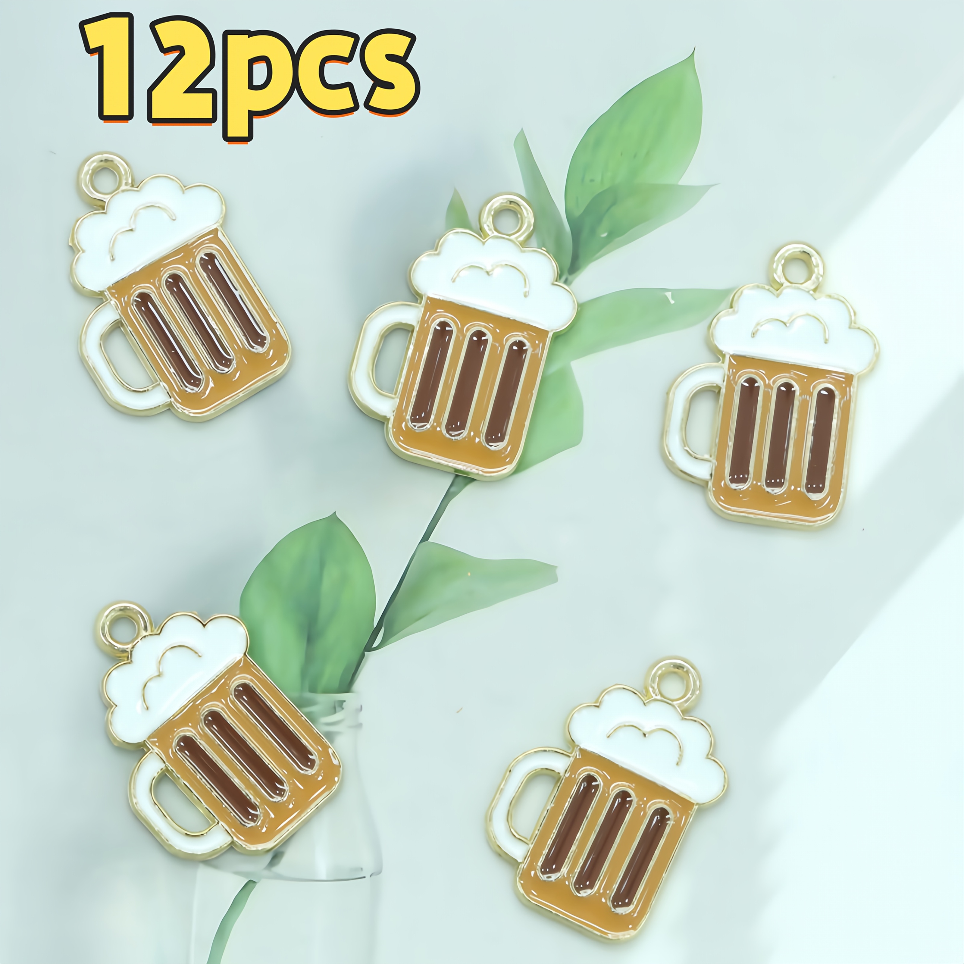 12-20pcs Alloy Enamel Charms, Beer Mug Pendants Suitable For Diy Necklace Jewelry Making, Used For Jewelry Crafting, Handmade Accessories, Diy Earrings, Necklaces, Bracelets, Keychains, And Crafts