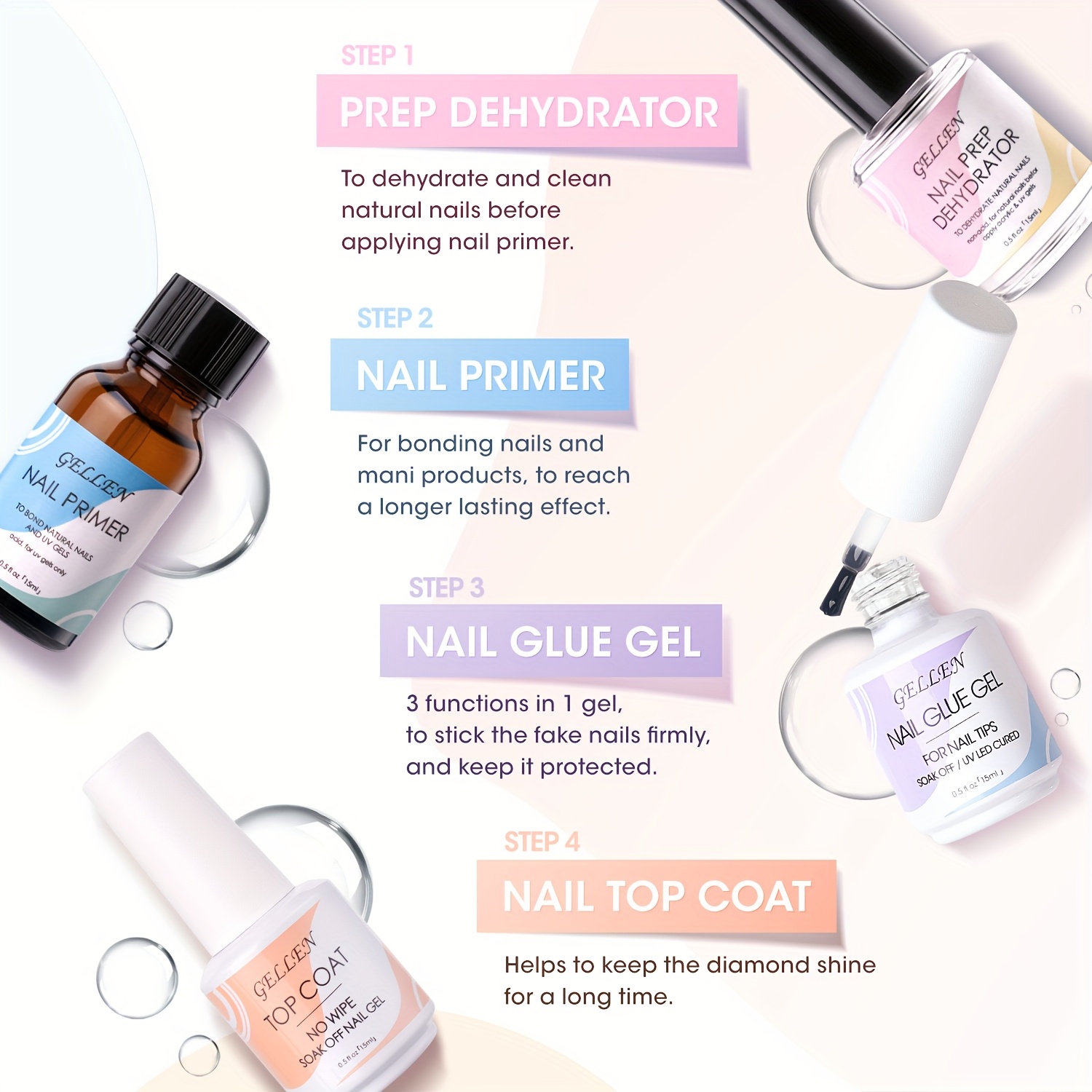 gel nail polish kit with light misty purple tone transparent   nail polish set starter kit with led lamp gel nail polish with nail primer and dehydrator nail gel manicure set Product details 4