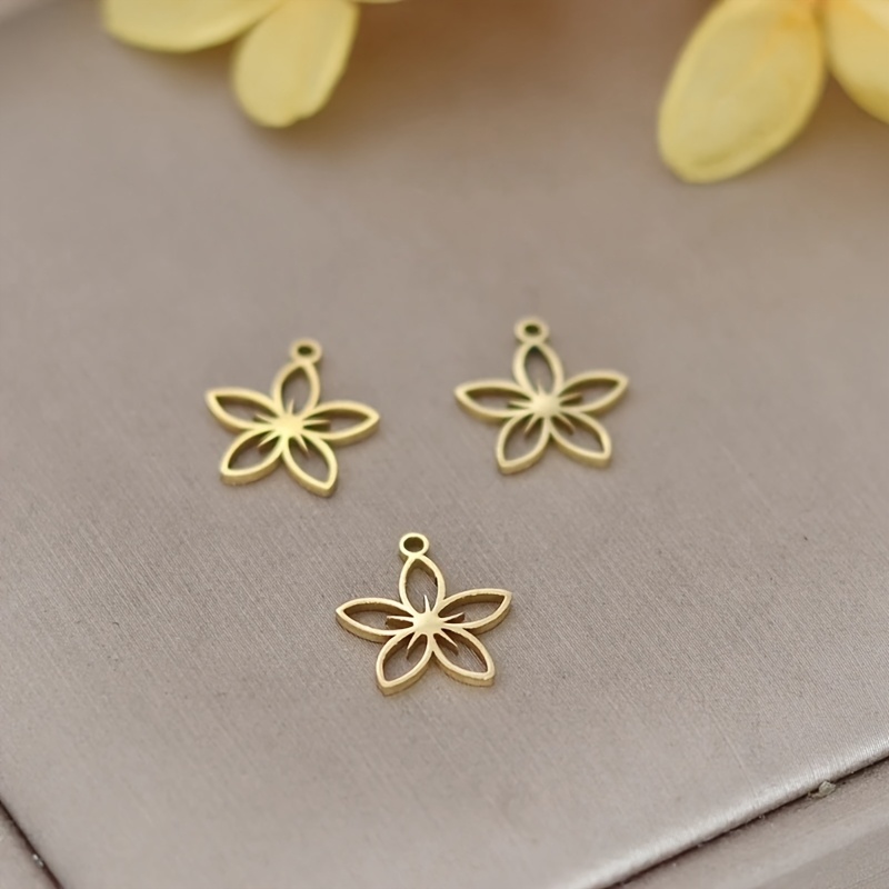 3pcs Star Flower Stainless Steel Charms For Jewelry Making Necklace Bracelets Earrings Pendant Handmade