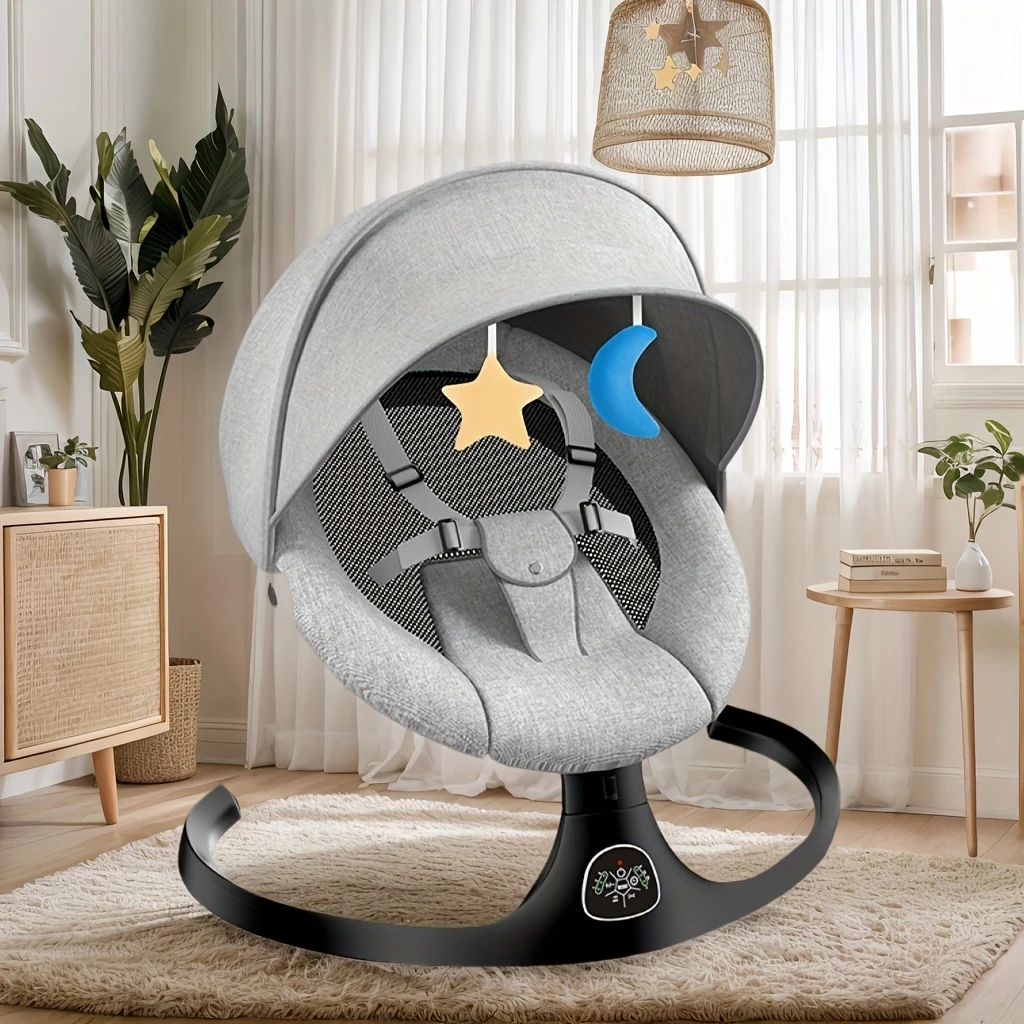 baby swing mothers day gifts 5 rocking 15 point harness indoor and outdoor use up moms hands lightweight easy to fold and store suitable for babies aged 0 9 months details 1