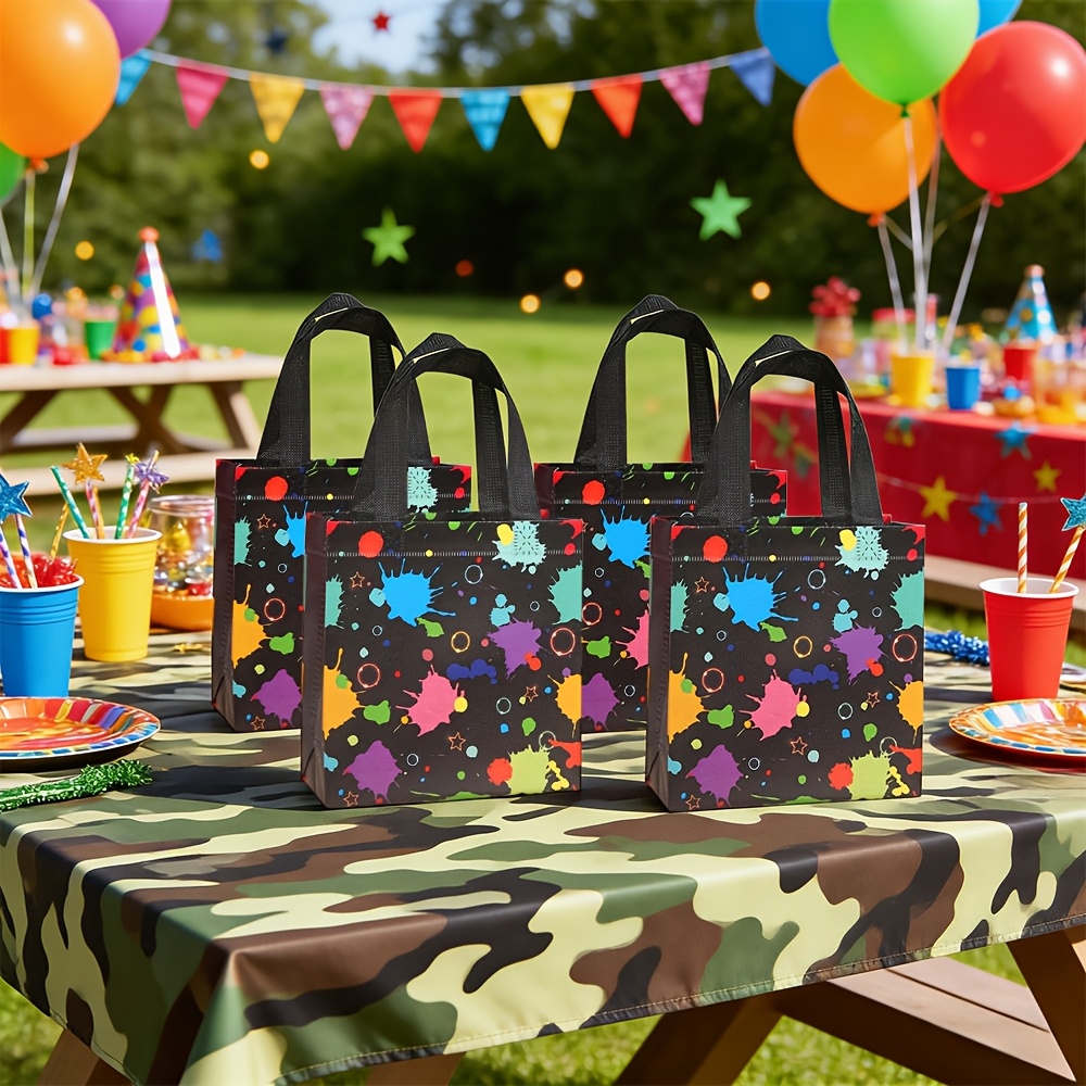 Paint Splatter Reusable Non-Woven Tote Bags