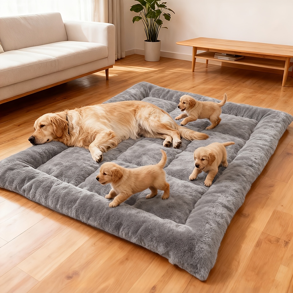 Super stor, fortykket vinter varm hundeseng, kraftig, skridsikker, vaskbar måtte, egnet til store hunderacer, x small til XL, udendørs brug i stuen, luksuriøs, fortykket til husholdninger, produktdetaljer 7