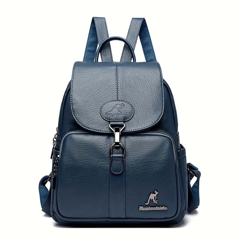 womens genuine leather backpack vintage backpack with zipper closure adjustable shoulder straps front flap pocket elegant everyday formal bag in brown durable polyester lining for women versatile carryall Product details 1