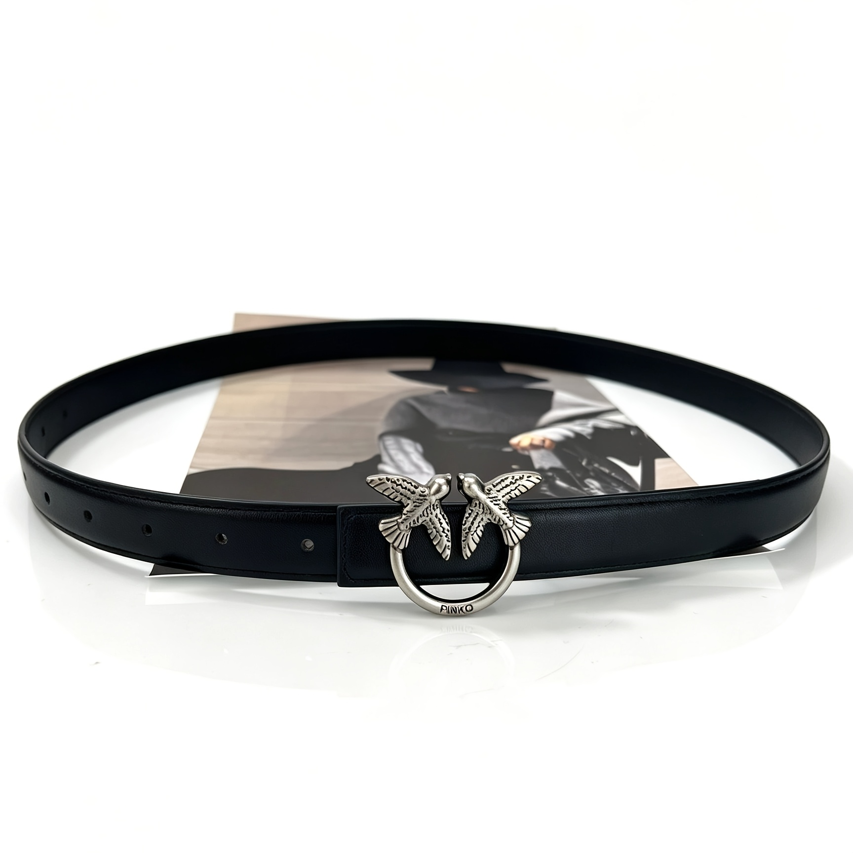 TEMU Vintage Creative Bird Round Gunmetal Metal Women's Belt, Versatile For Jeans And Dresses, Multiple Colors