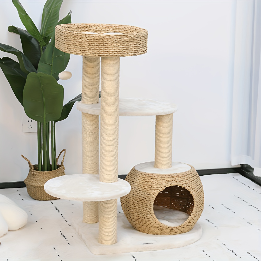 

Modern Cat Tree, Cat Tree For Indoor Cats W/natural Sisal Scratching Posts, Hand-woven Condo & Top Perch, 39" Tall Cat Tree For Kittens Climb Play & Rest