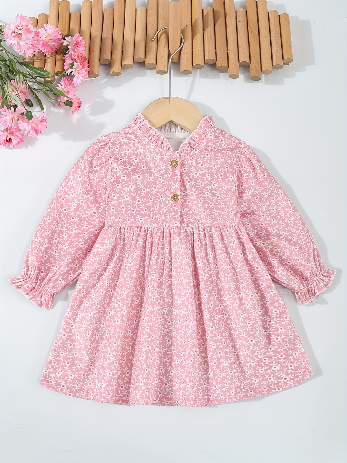 1pc cute floral print long sleeve dress baby girls regular Temu