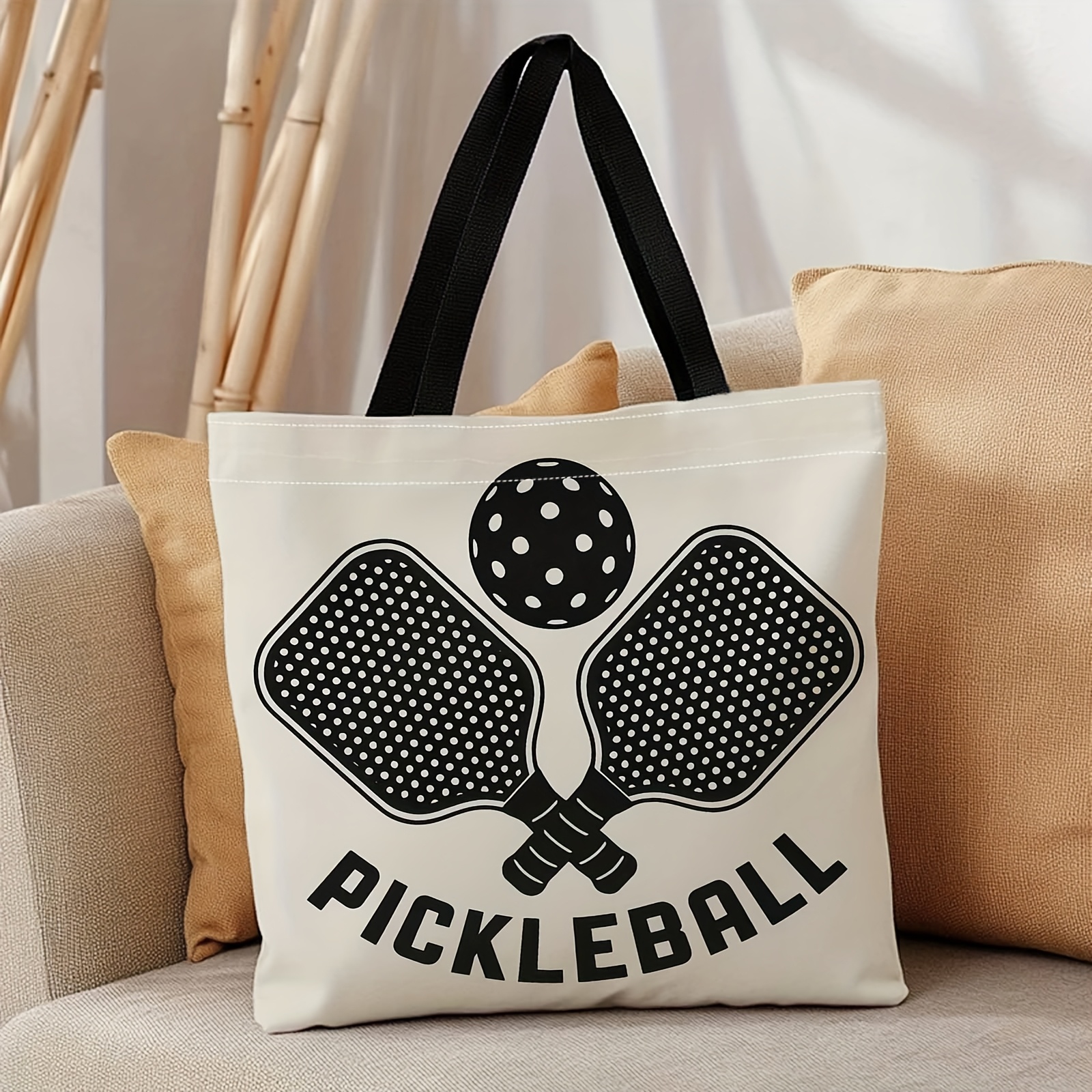 TEMU A New Stylish Bag For Women - Pickleball, Paddles, Ball-fitness Bag, Beach Bag, Large Capacity Reusable Shoulder Shopping Bag, Leisure Shoulder