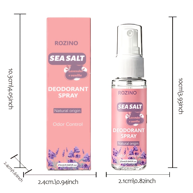 Immediate Odor Removal, No Recurrence. 10-in Sea Salt Deodorizing Spray, Suitable For Body Odor, Challenging Sweat , Low Sensitivity Control Agent, Quick Odor
