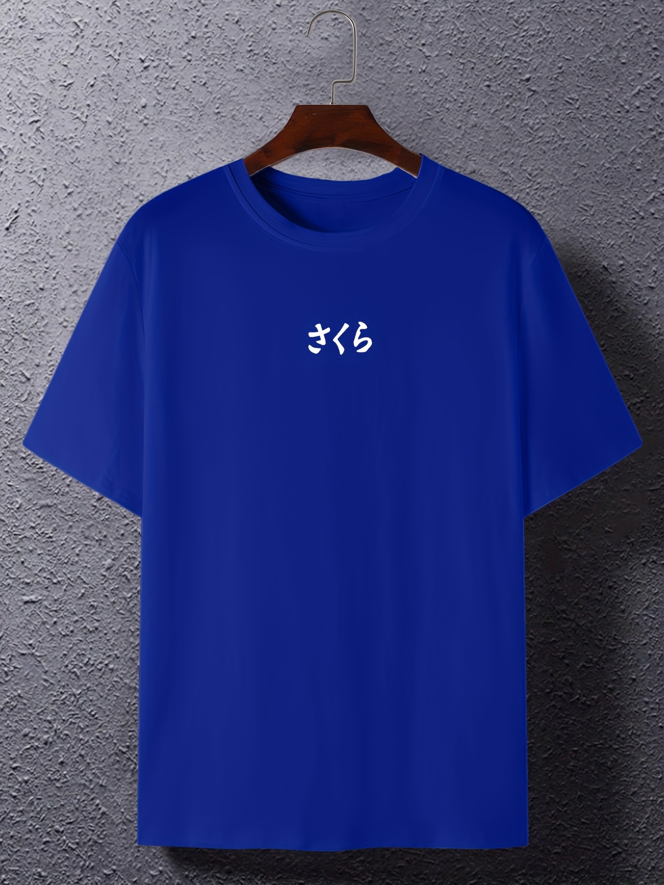 Men's Casual Short Sleeve T-Shirt with Japanese-Inspired Cherry Blossom & Mountain Print - Breathable Regular Fit Round Neck Tee for Summer Outdoor Activities, Machine Washable, PLUS SIZE