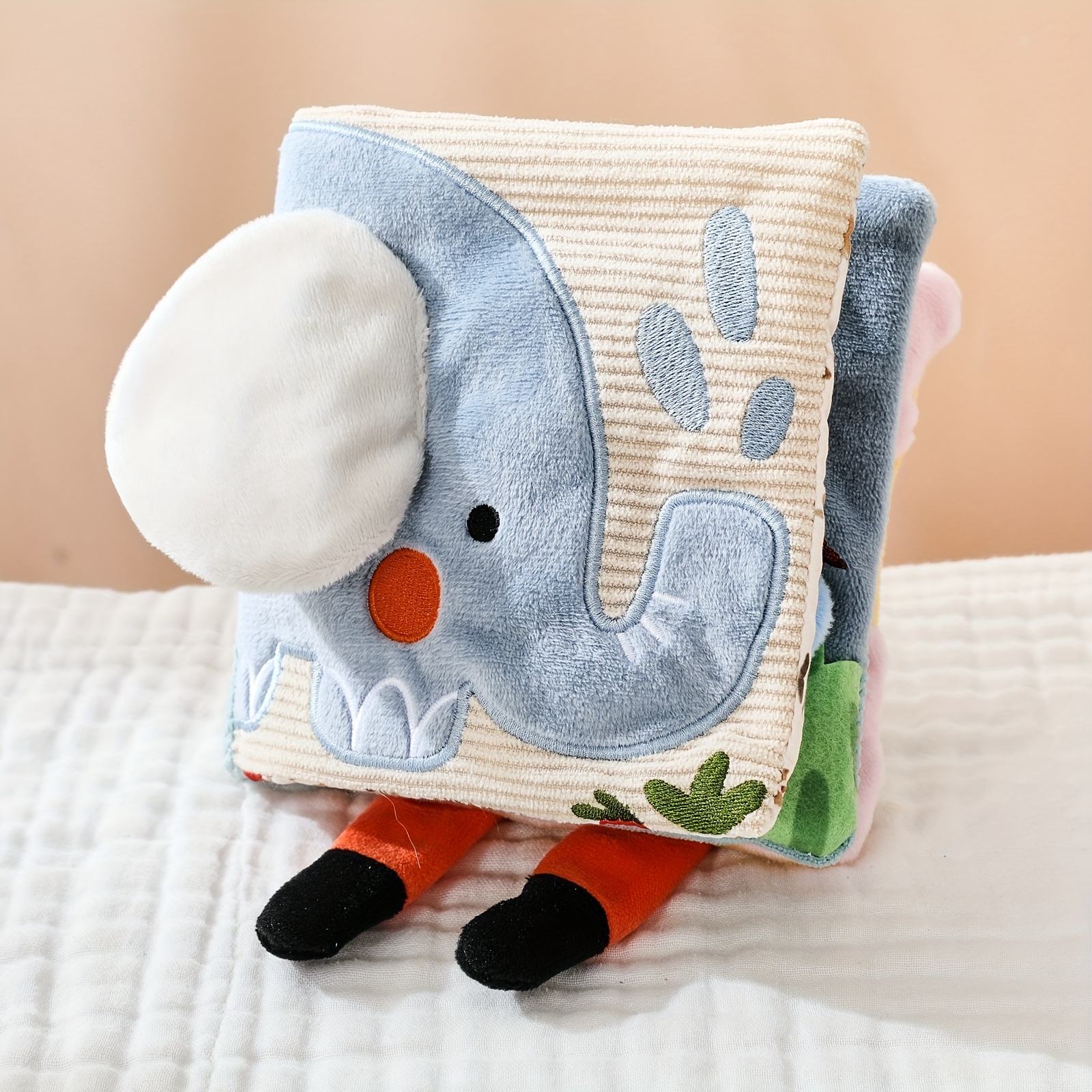 Cartoon Elephant Tear-Resistant Cloth Book for Children's Learning