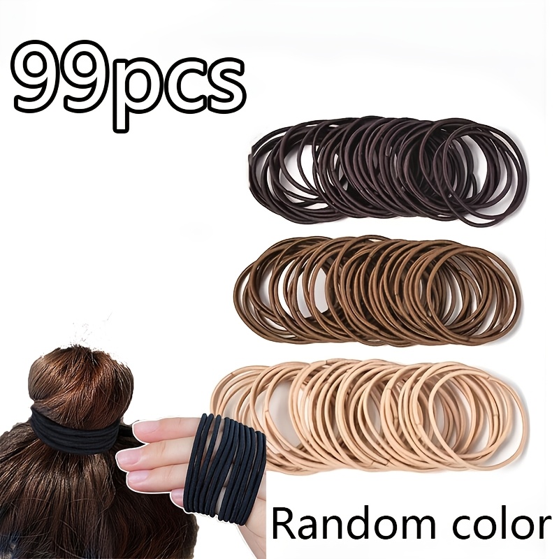 TEMU 99 pezzi Elastici per capelli facili ad elasticit� resistenti casuale elastici versatili per e bassa anello per capelli accessori per capelli