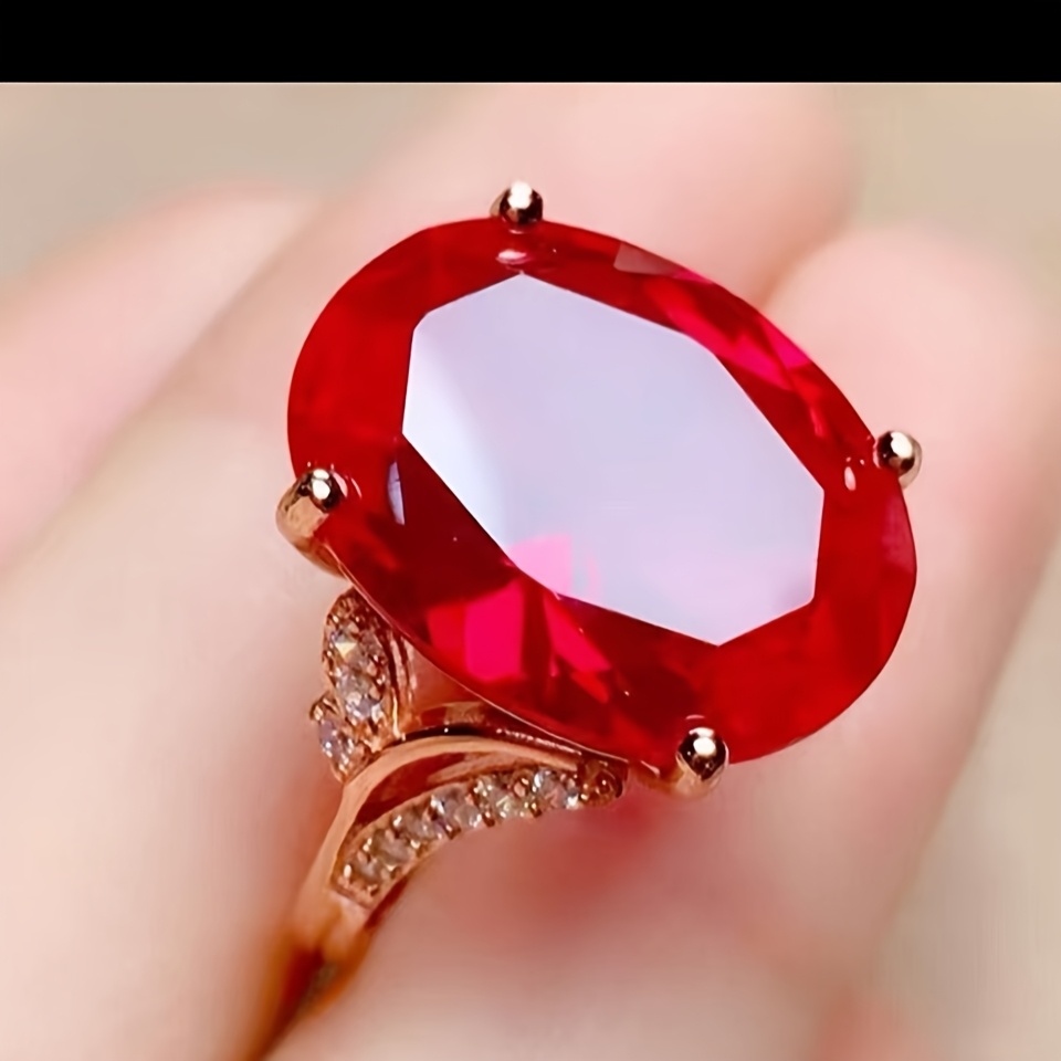 TEMU Anillo elegante y para mujer de circonita sintética ajustable, para aniversario y uso diario