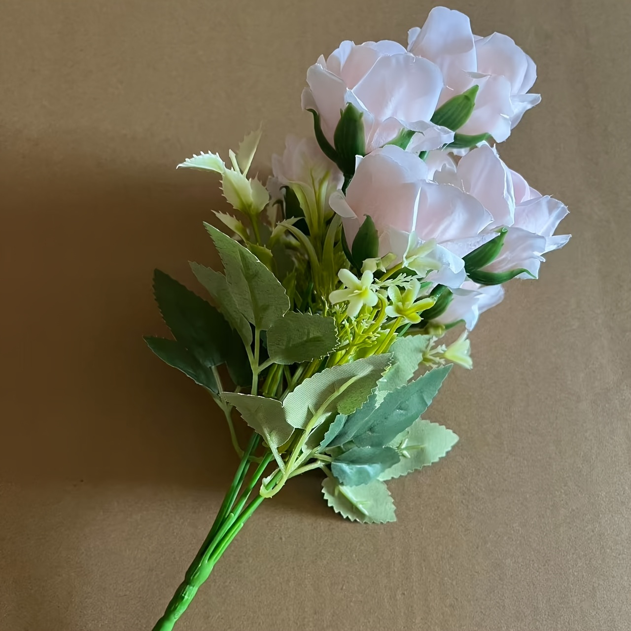 Image of 7 Heads Artificial Flower Peony Silks Roses Bride White Big Bouquet Wedding Table Fake Flowers Party Vase Country Home Decor