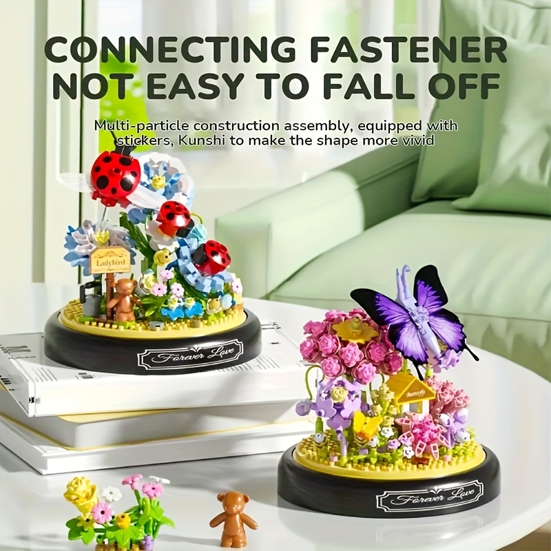 Building Block Set Dragonfly Cicada Bee Butterfly Decoration