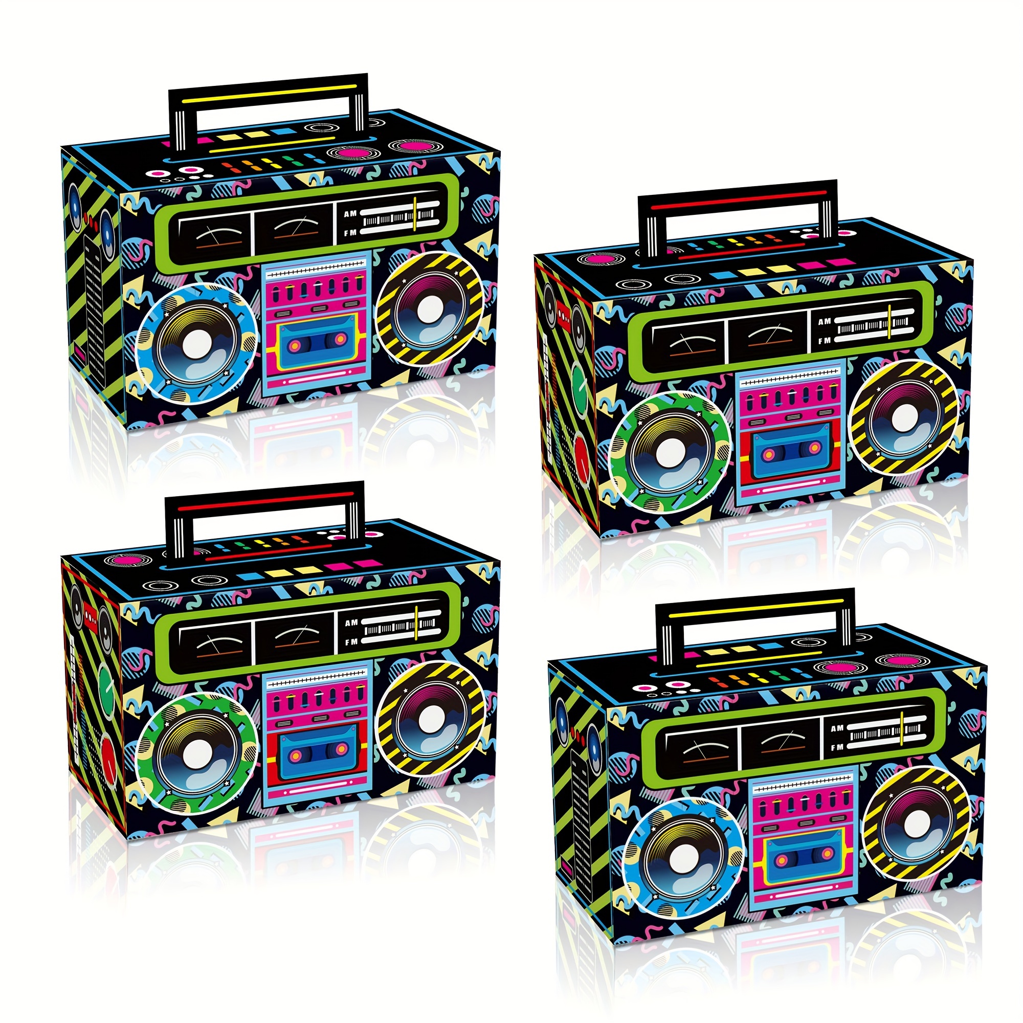 

12-pack Plastic Novelty 80s 90s Party Favor Speaker Boxes - Retro Radio Gift Box For Hip Hop Themed 1980s Birthday Party Decorations