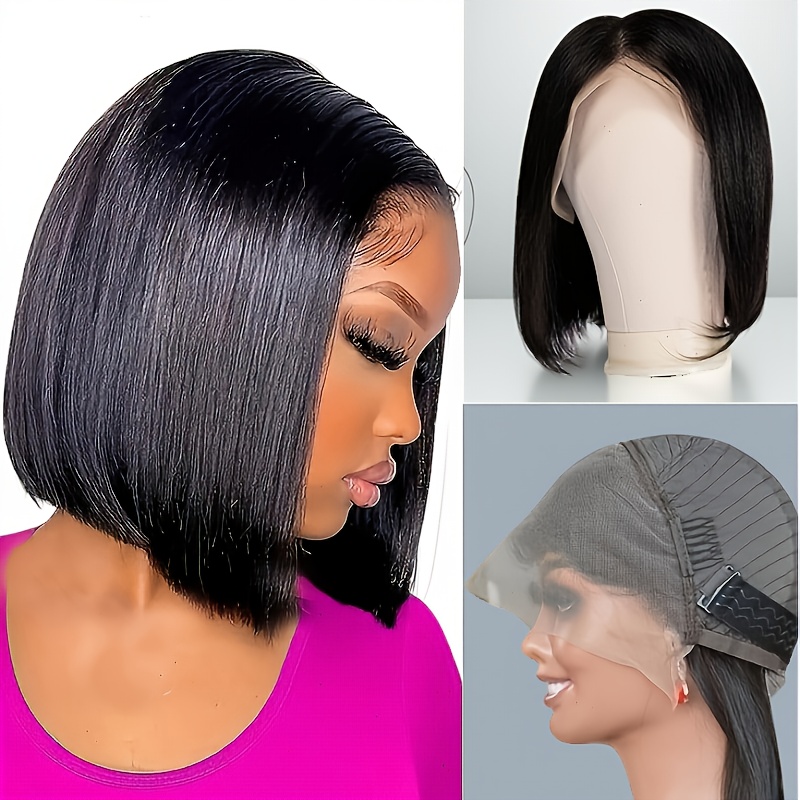 Straight Bob Wigs for Women Made from Human Hair, Featuring a 13X4 Lace Front And Pre-Plucked Design