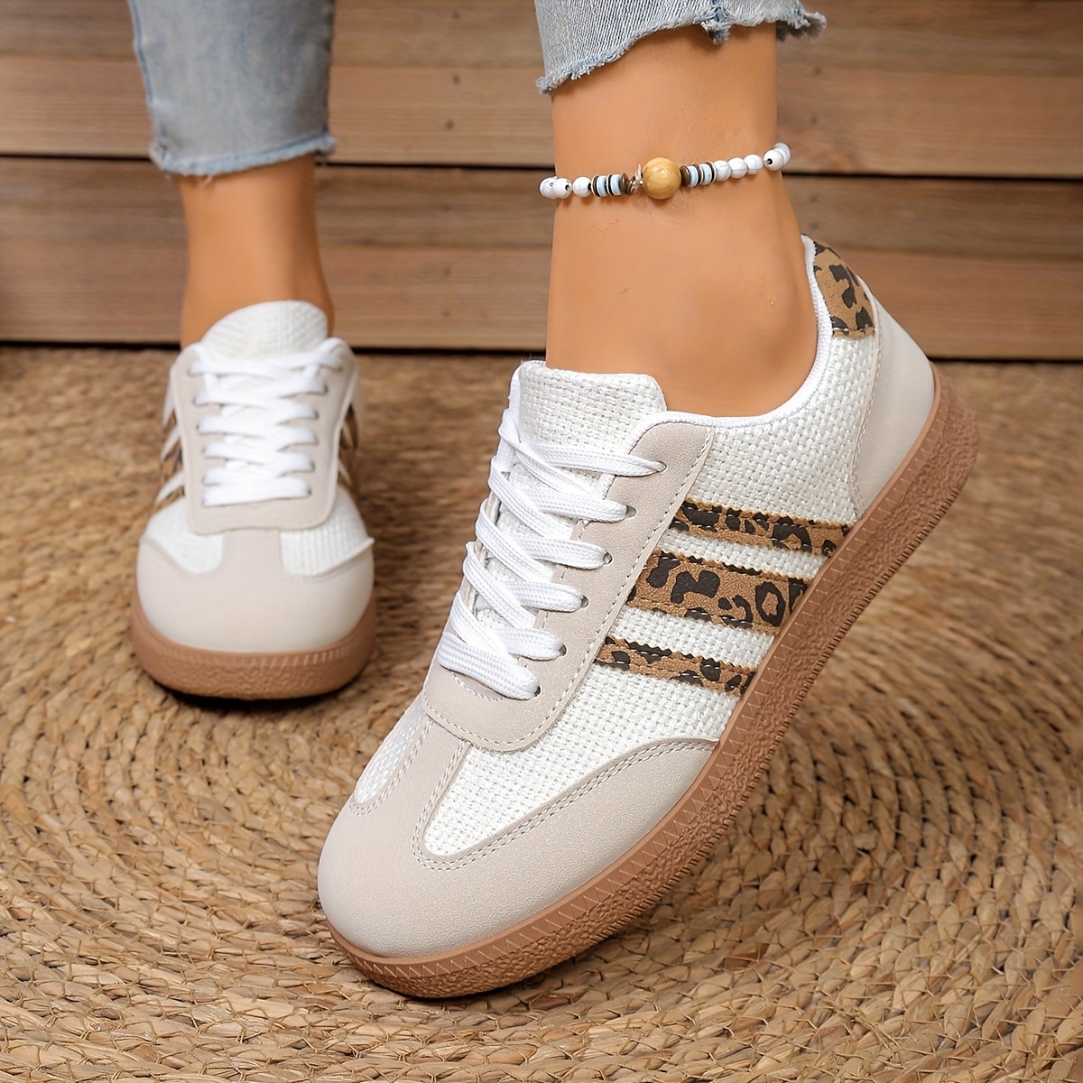 Women'S All-Season Casual Sneakers - Lightweight Cushioned Comfort, Non-Slip Rubber Sole, All-Season Everyday & Formal Shoes - Brown - for Women, Versatile Footwear, Breathable Fabric Upper, Durable Traction Footwear, Minimalist Design, Office Wear