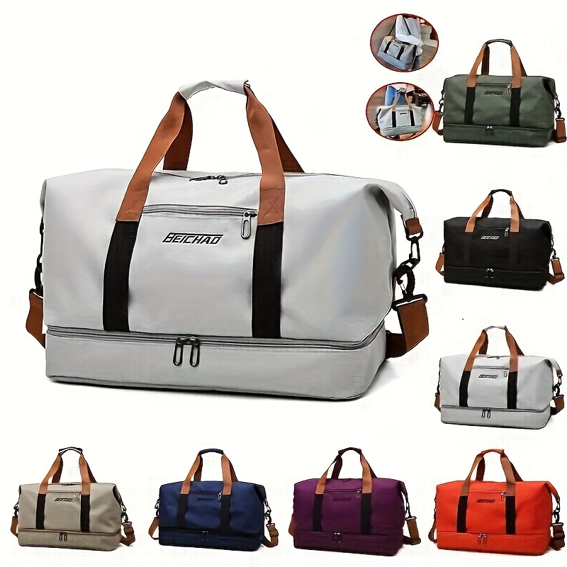 

Trendy Travel Bags Large Capacity Sports Bag Waterproof Messenger Bag Dry And Wet Separation Tote Bag