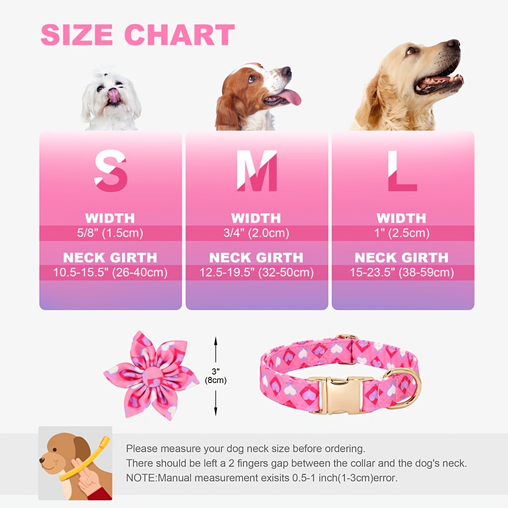 Adjustable Dog ID Collar Flower Pet Necklace
