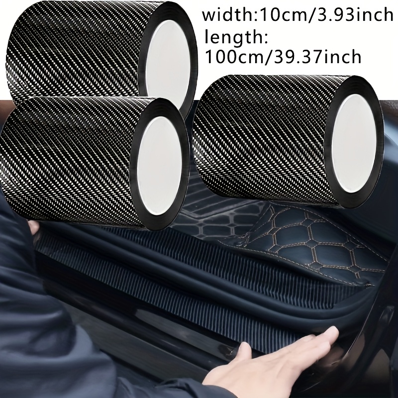 Image of 3 Rolls 3d Fiber Car Door Edge Protector • Waterproof & Scratch-resistant Pvc Anti-collision Film, Black, Fits Most Vehicles, , Vehicle Protection, Sleek Car Accessory
